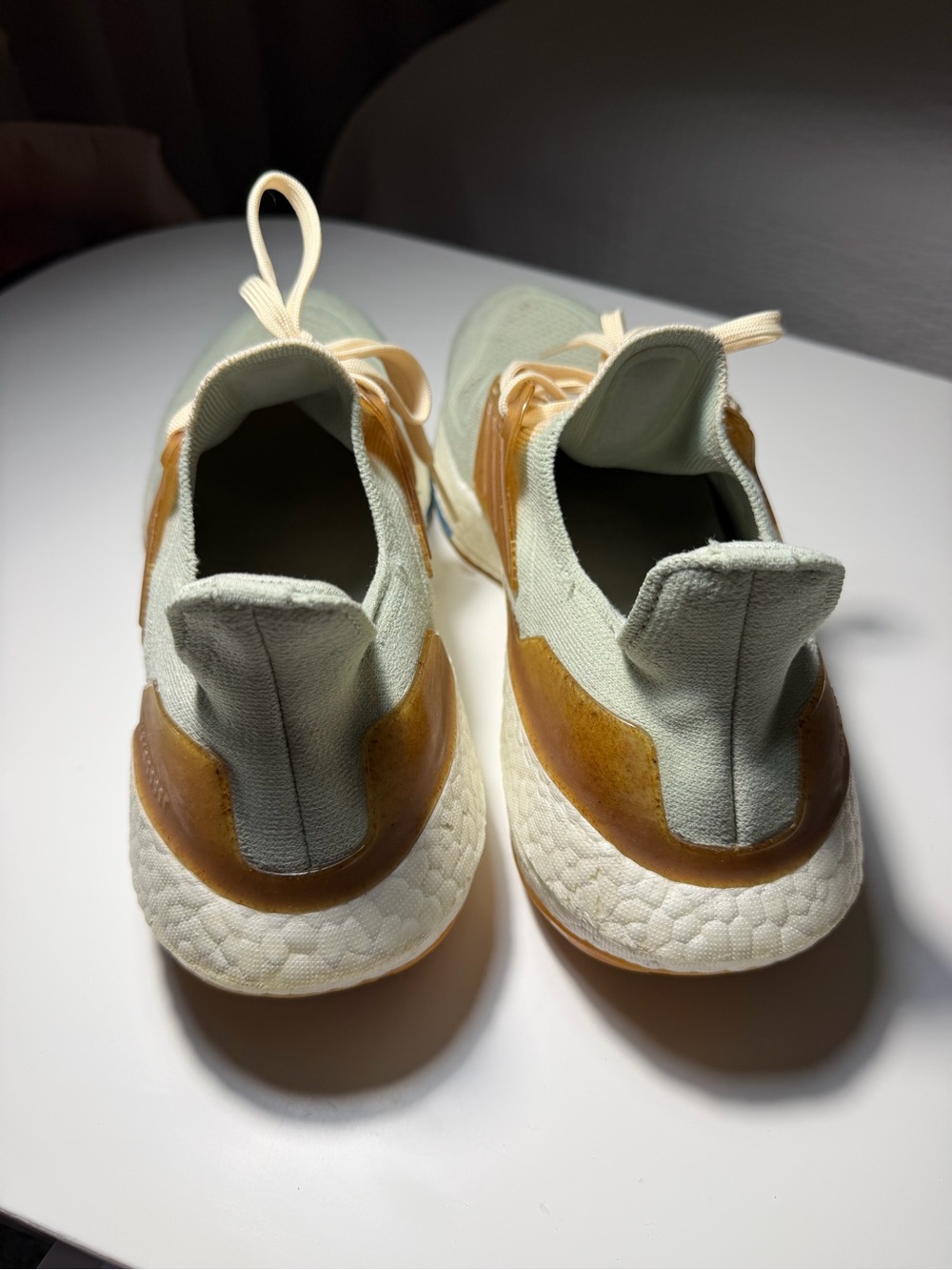 adidas Mint Green and Beige Lightweight Running Shoes - Picture 2 of 3